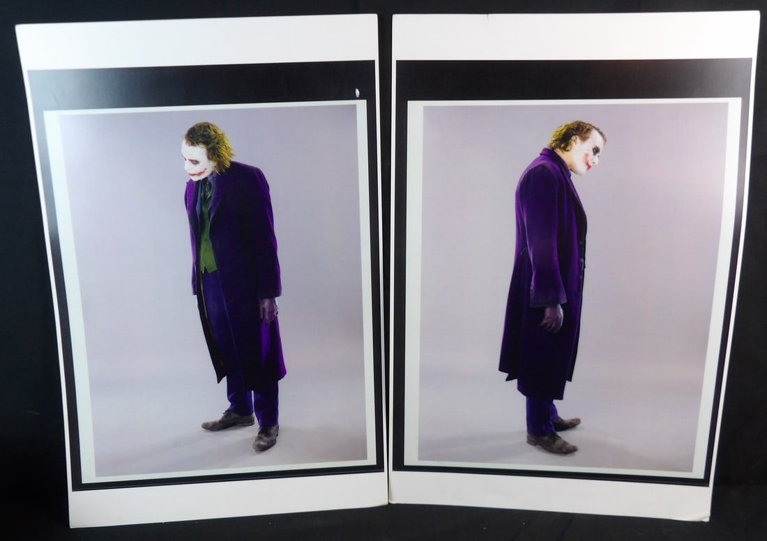Batman the Dark knight Heath Ledger "Joker" Production Photo lot: Roughly 12x18. Looks to be possible marketing photo shoot for press. On a thicker cardstock material