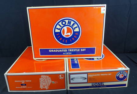 Lot of Lionel Model Train Graduated Trestle sets in boxes: model 6-12754. 1 set has been opened