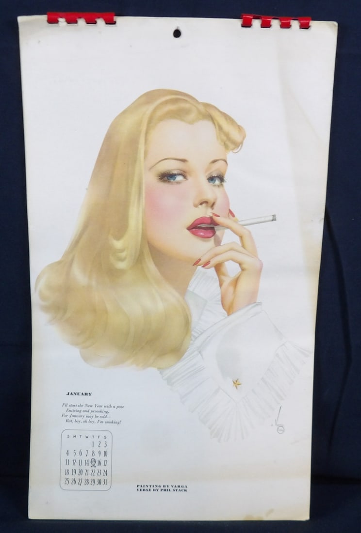 Original Complete 1942 Varga Pin up Girl Calendar (1 of 17)
