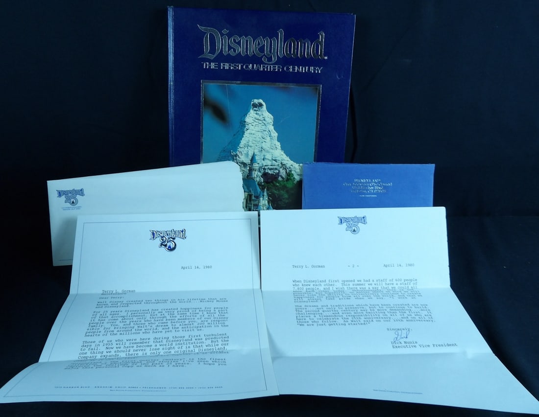 Original Walt Disneyland the first quarter century book and person letter to cast memeber (1 of 10)