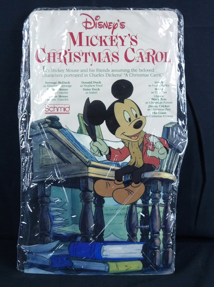 Orignal Sealed 1983 Walt Disney Mickeys Christmas Carol Schmid Folding counter display: Used to display on counter for release of Mickeys Christmas Carol Movie