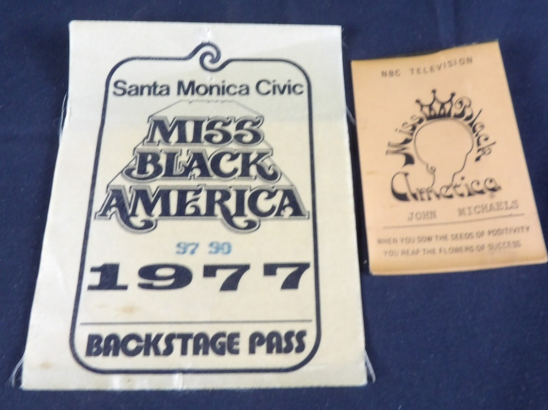 1977 NBC Television Miss Black America Backstage pass and badge: item as shown