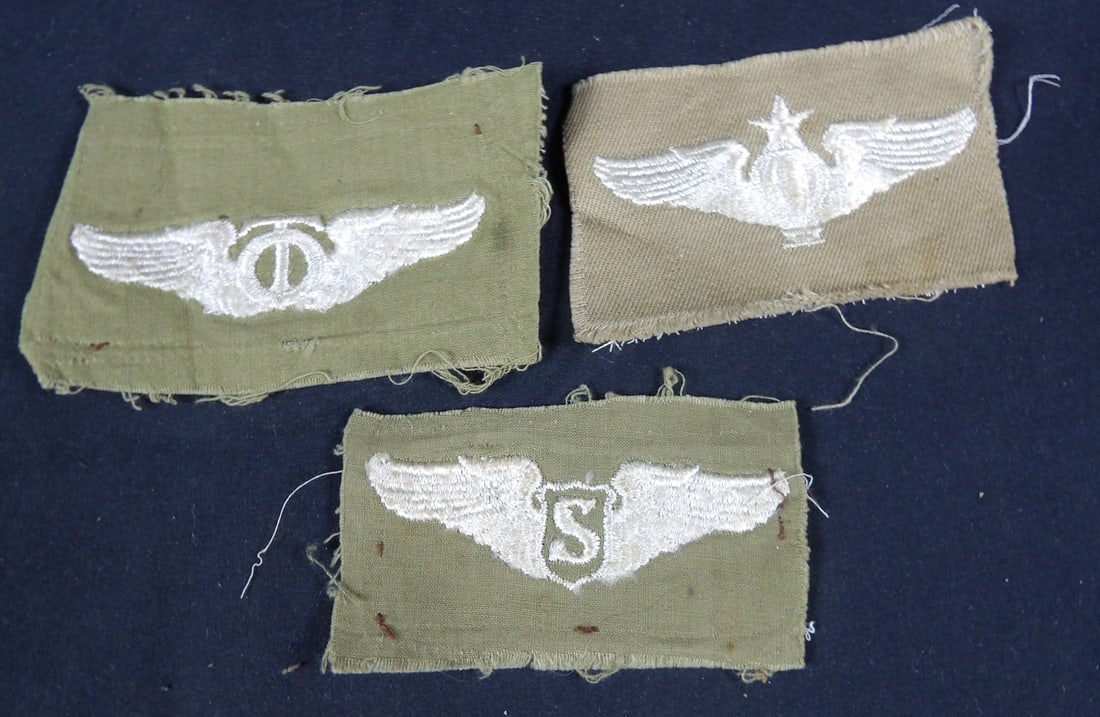 Lot of WW2 WWII cloth embroidered Wings: Roughly 3" long