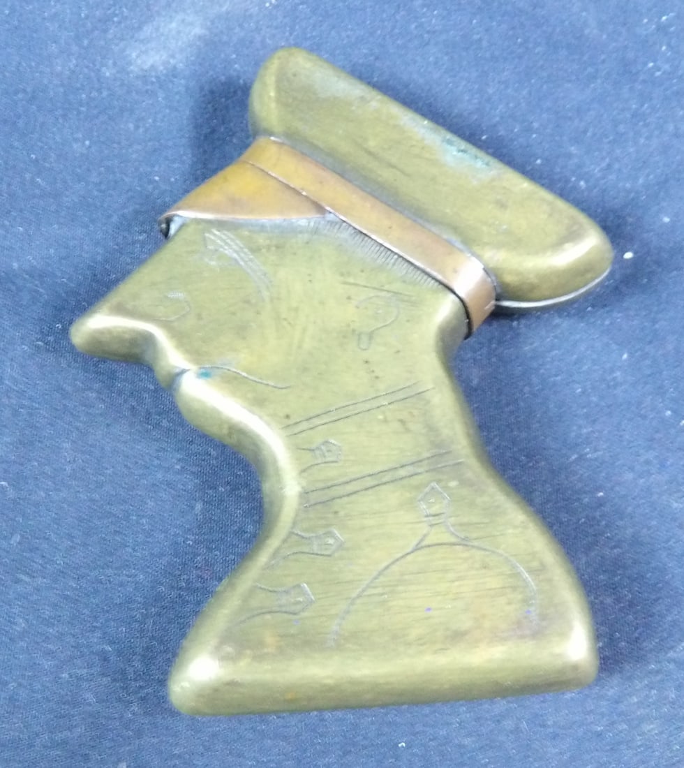 WW1 WWI brass trench lighter. Designed in shape of an officer: As shown