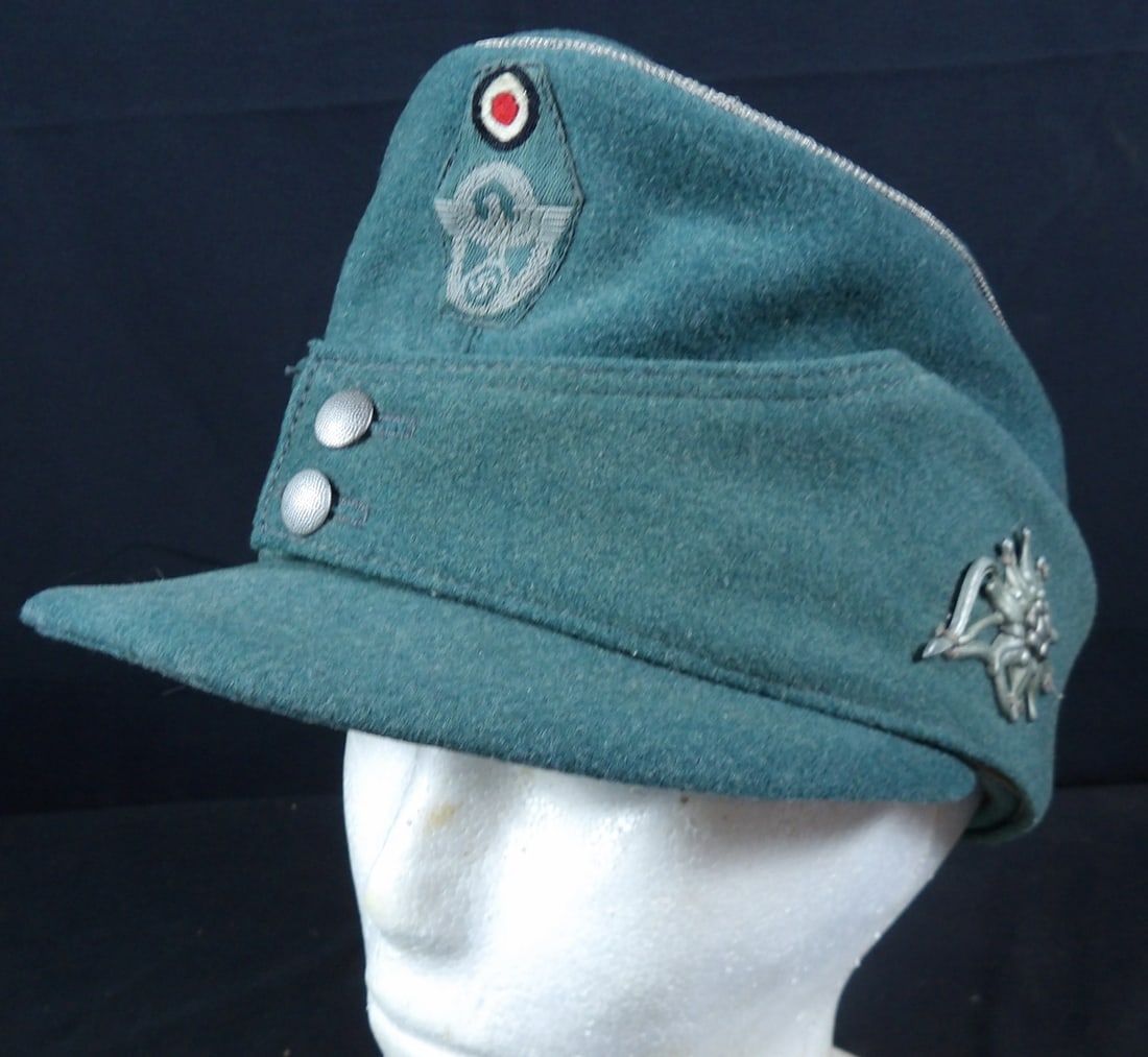 WW2 WWII German Police Mountain Infantry M43 Field Cap (1 of 9)
