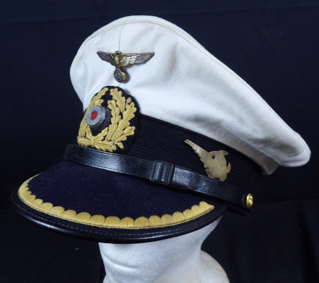 Rare WW2 WWII Named White Top German U-Boat Officers Visor (1 of 8)