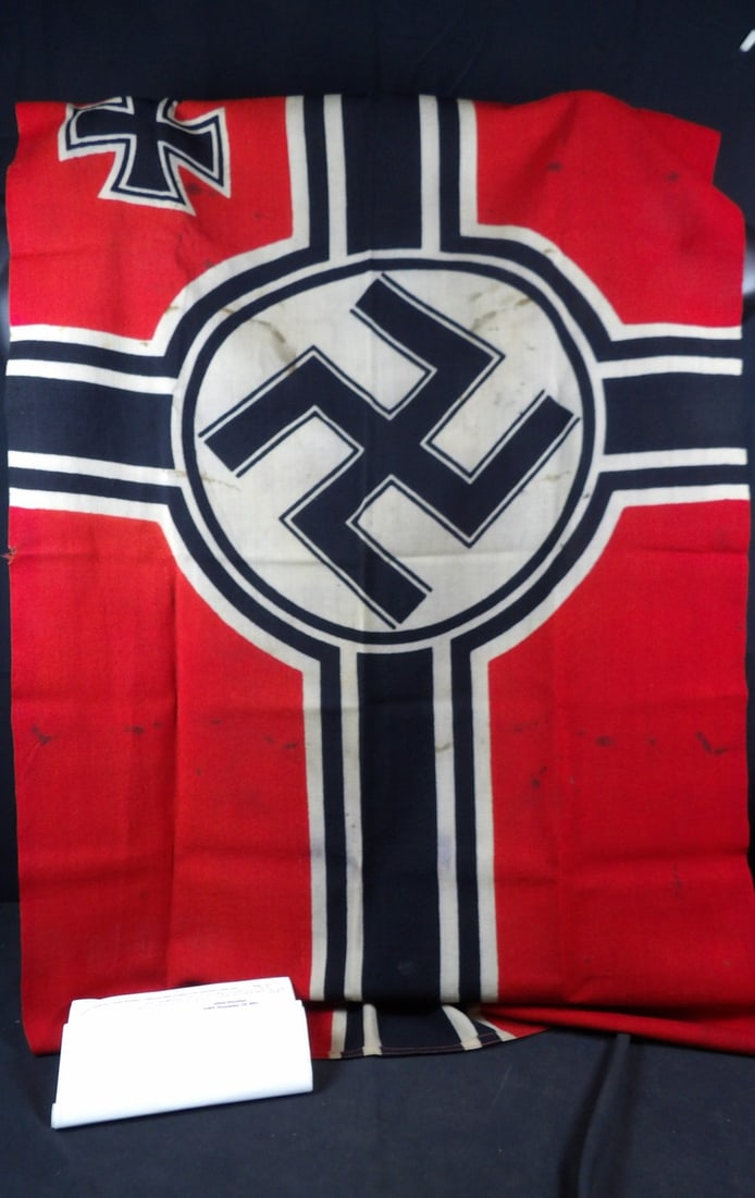 Incredible Battle Captured WW2 WWII Battle Flag from sunken German U-Boat U-732 (1 of 9)