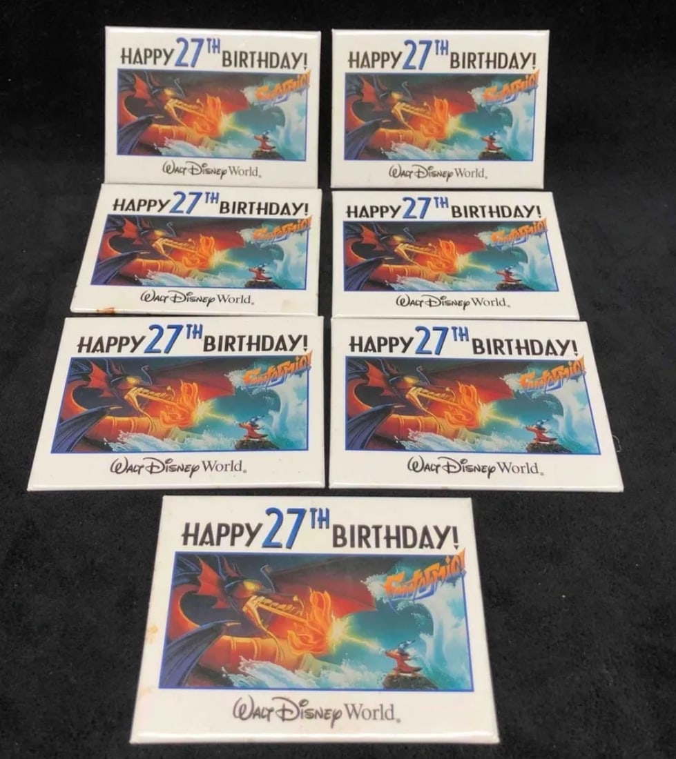 Seven Happy 27th Birthday Walt Disney World Fantasmic Pins (1 of 1)