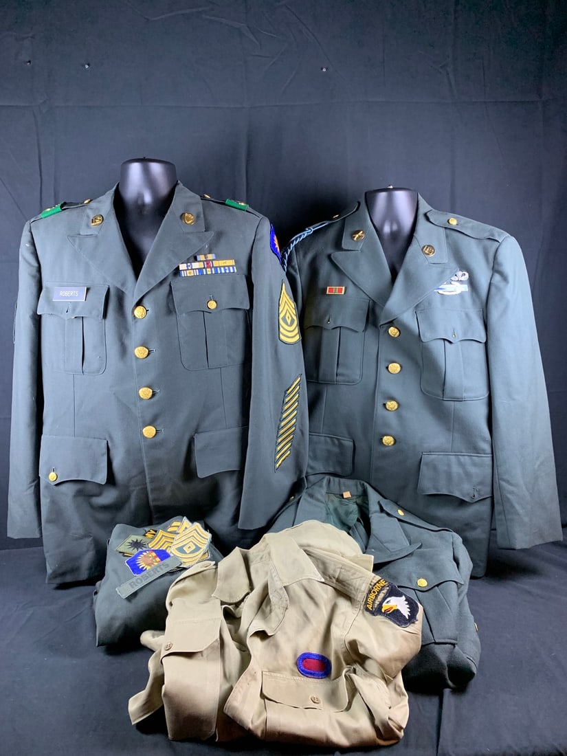 Mixed lot of Various named Korea War and Vietnam War Uniforms (1 of 11)