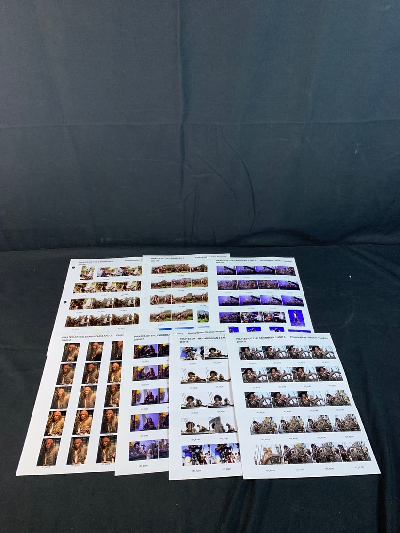 Original Walt Disney Pirates Of The Caribbean Contact/Proof Sheets Lot (1 of 6)