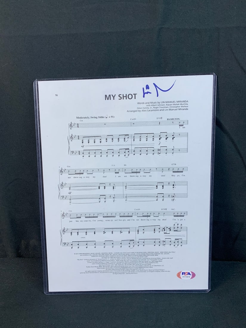 Lin Manuel Miranda Autographed "My Shot" Photo (1 of 2)