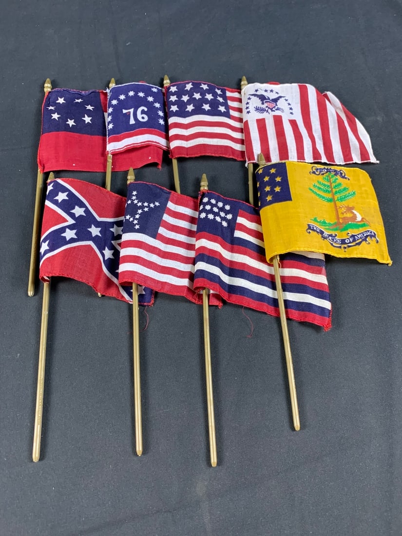 Lot of vintage Parade Flags: Lot of 8. Roughly 10" tall