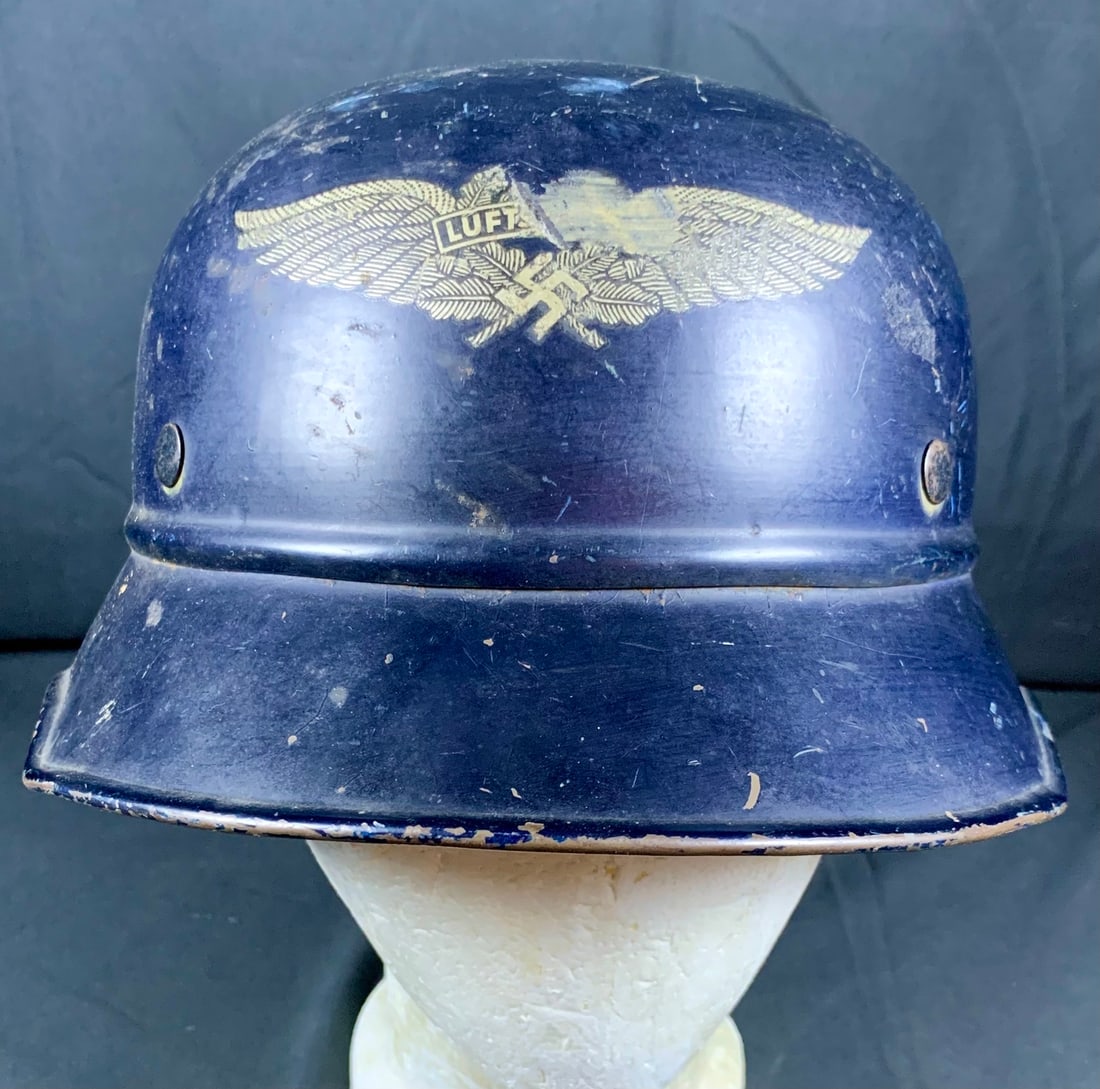 WW2 WWII German M38 Luftschutz Beaded Gladiator Helmet (1 of 15)