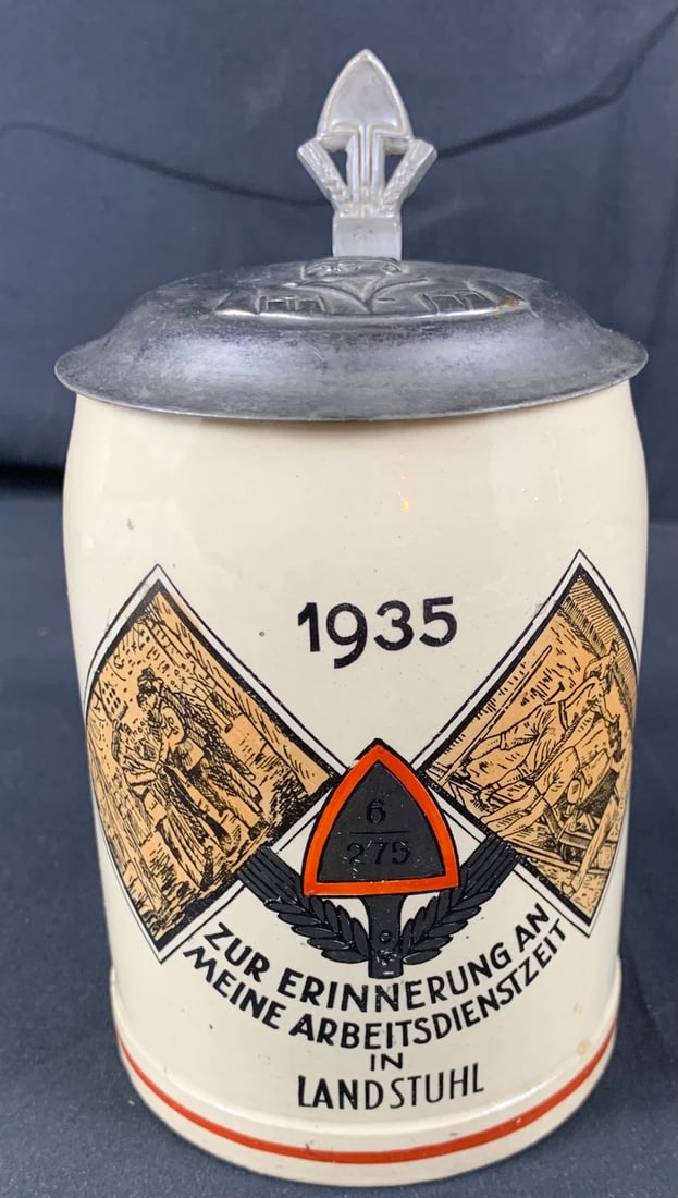 Original Named German RAD Commemorating Service Stein (1 of 9)