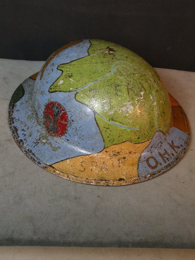 WW1 Doughboy's Decorated Map Helmet (1 of 4)