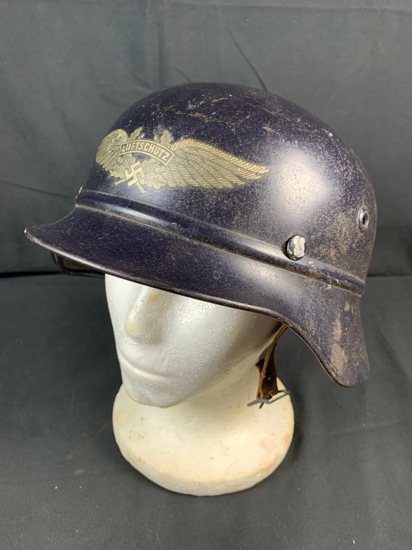 WW2 WWII German Luftschutz Beaded Helmet. (1 of 11)