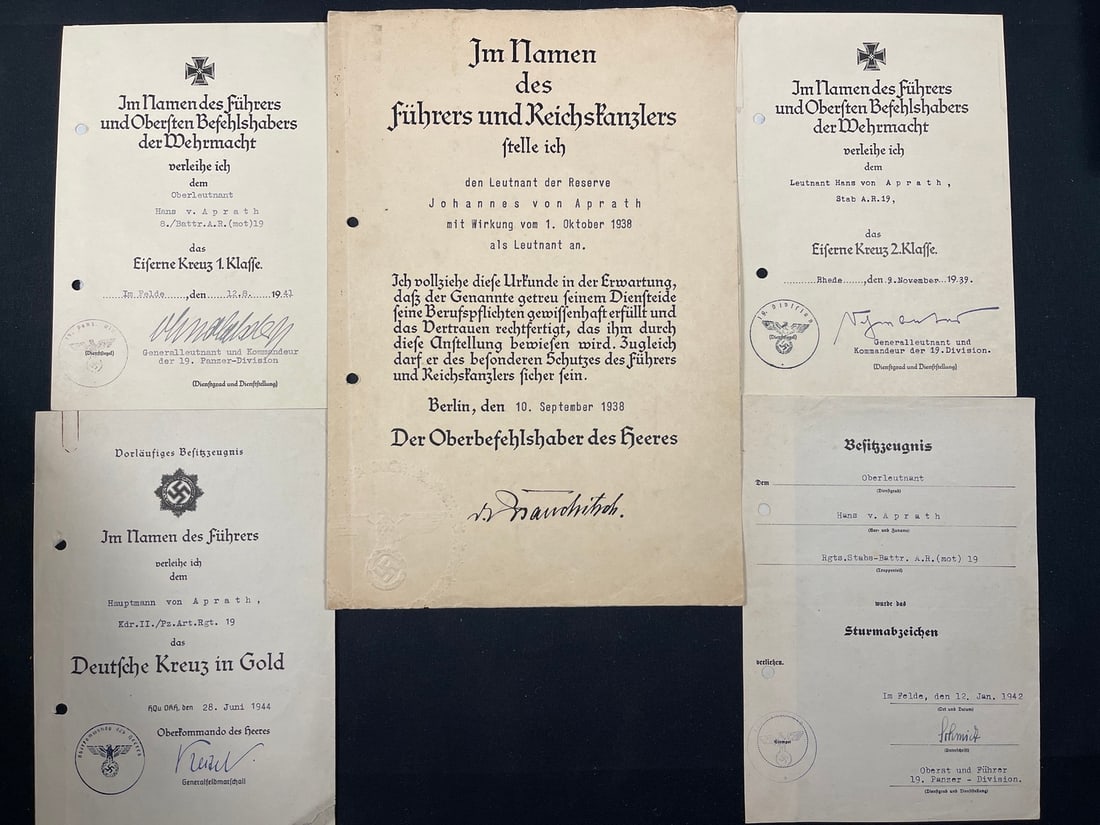 WWII German Polish Campaign German Cross in Gold Document group (1 of 1)