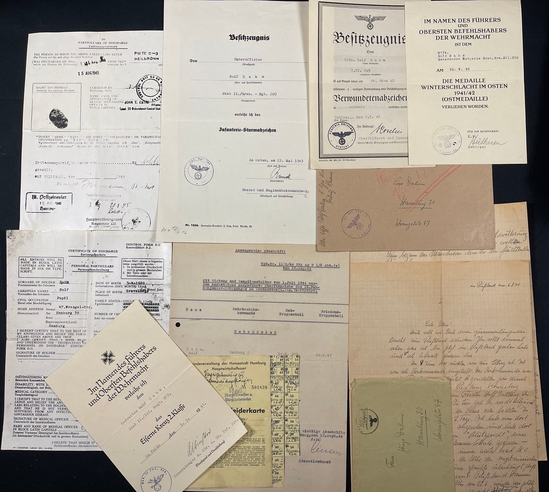 WWII German Silver Assault Badge Document Group (1 of 4)