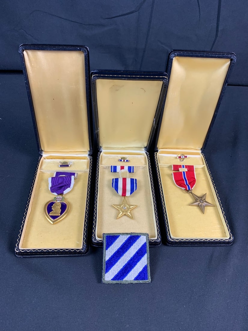 WW2 WWII Named 15th Infantry, 3rd division Purple heart medal grouping (1 of 8)