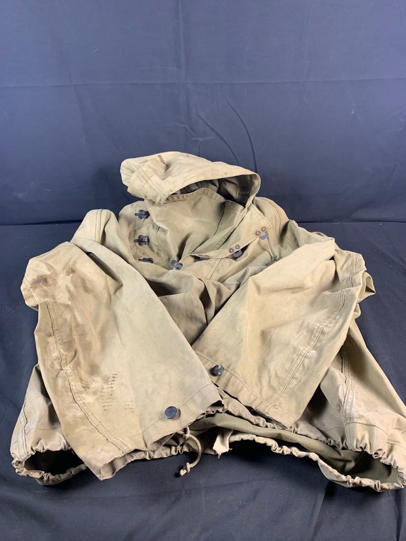 WW2 WWII US Navy jacket: Large size. Stains and tears are present. Displays well but in fair condition
