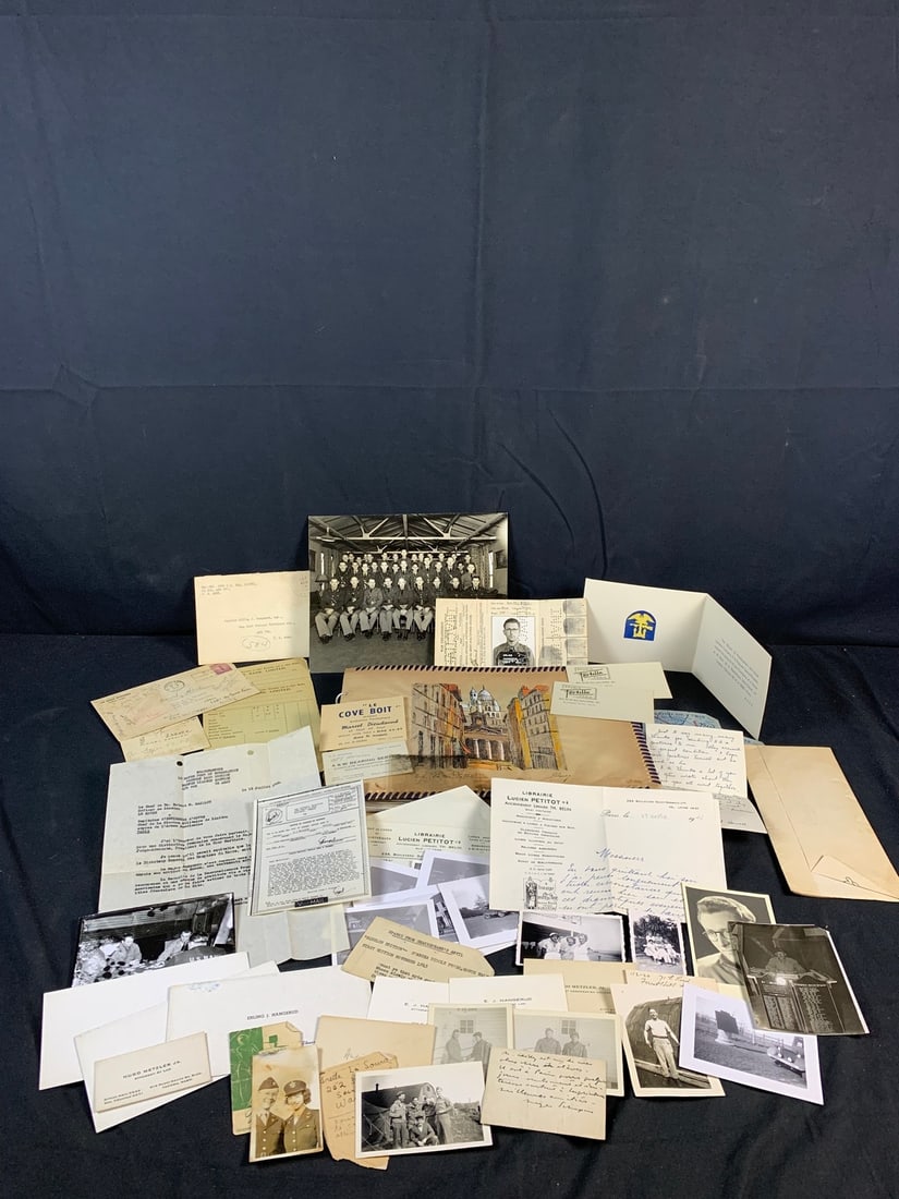 Large D-day Scrapbook and Paper grouping to Major Erling Hangerud (1 of 20)