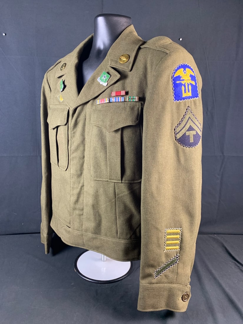 WW2 WWII 747th armored battalion 1st engineer special brigade D-Day Ike Jacket (1 of 12)
