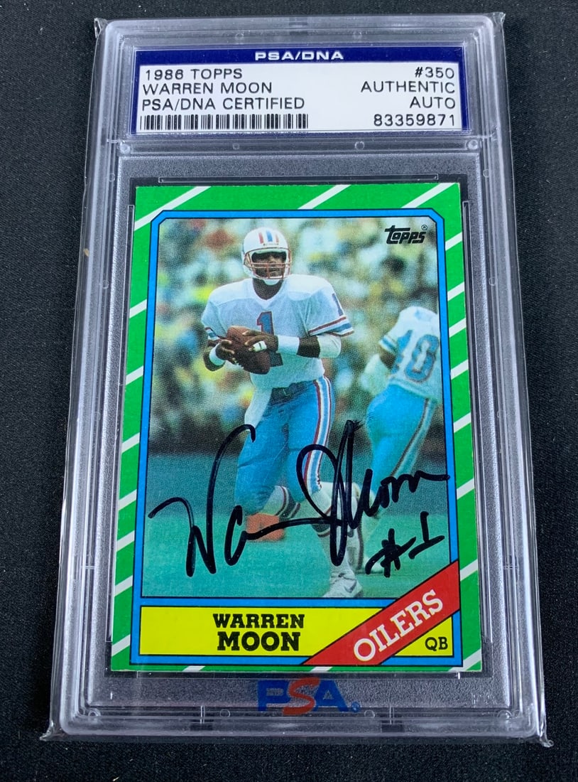 1986 Topps Warren Moon Authentic Autographed Card (1 of 2)