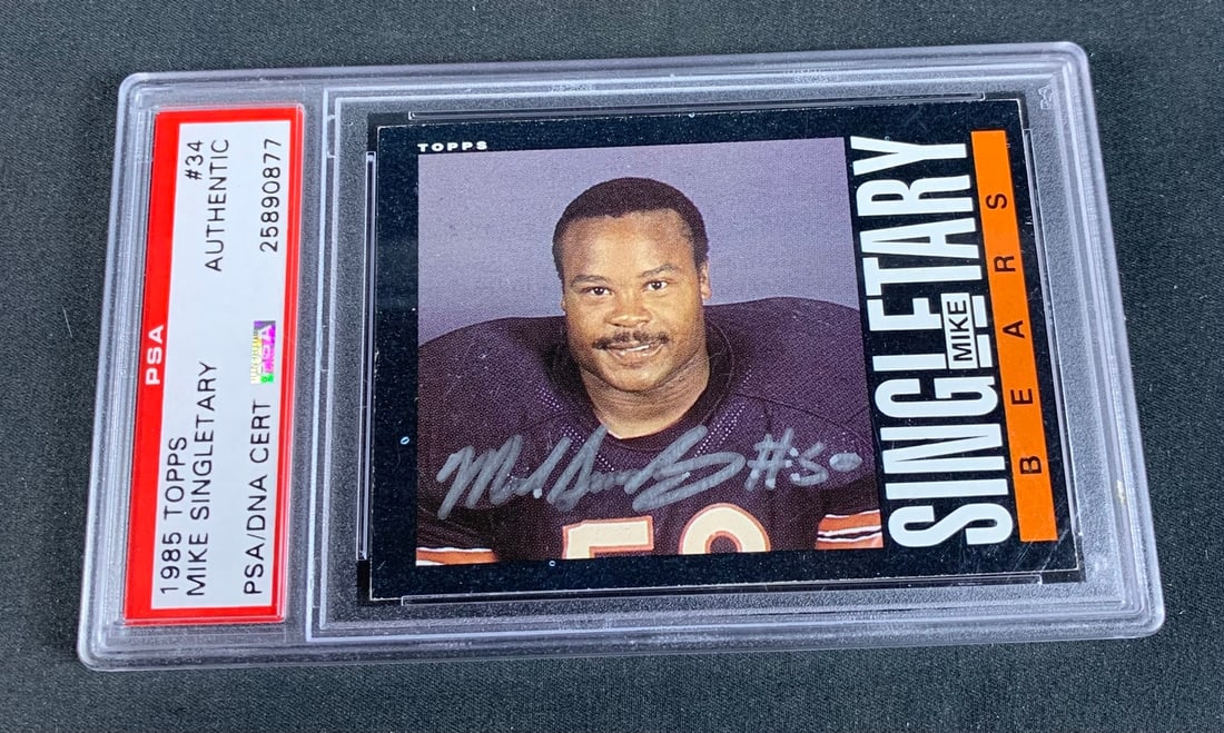 Mike Singletary 1985 Topps Authentic Autographed Card (1 of 2)