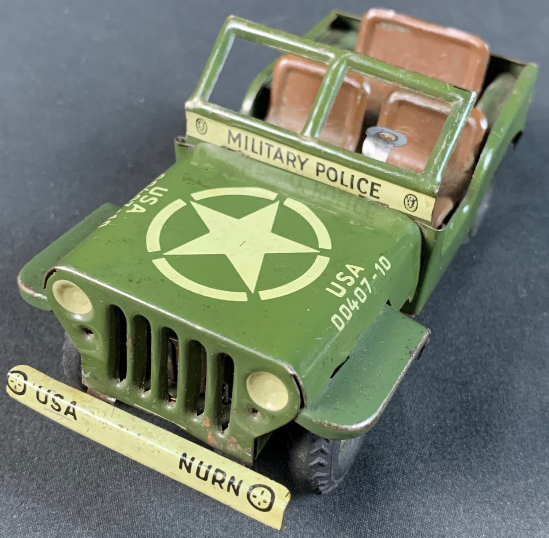 1950's made in zone Germany Tin type Friction Army Jeep Toy (1 of 7)