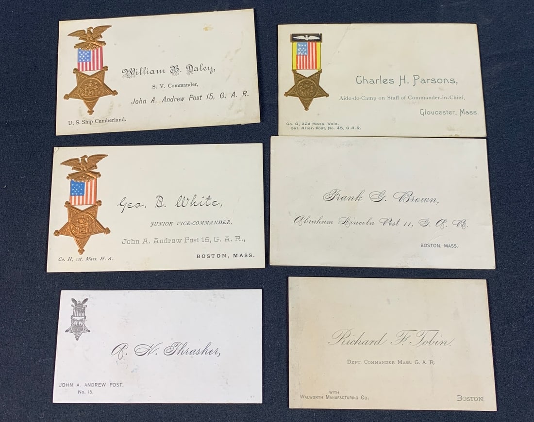 Lot of us GAR Grand Army of the Republic member Calling Cards (1 of 8)