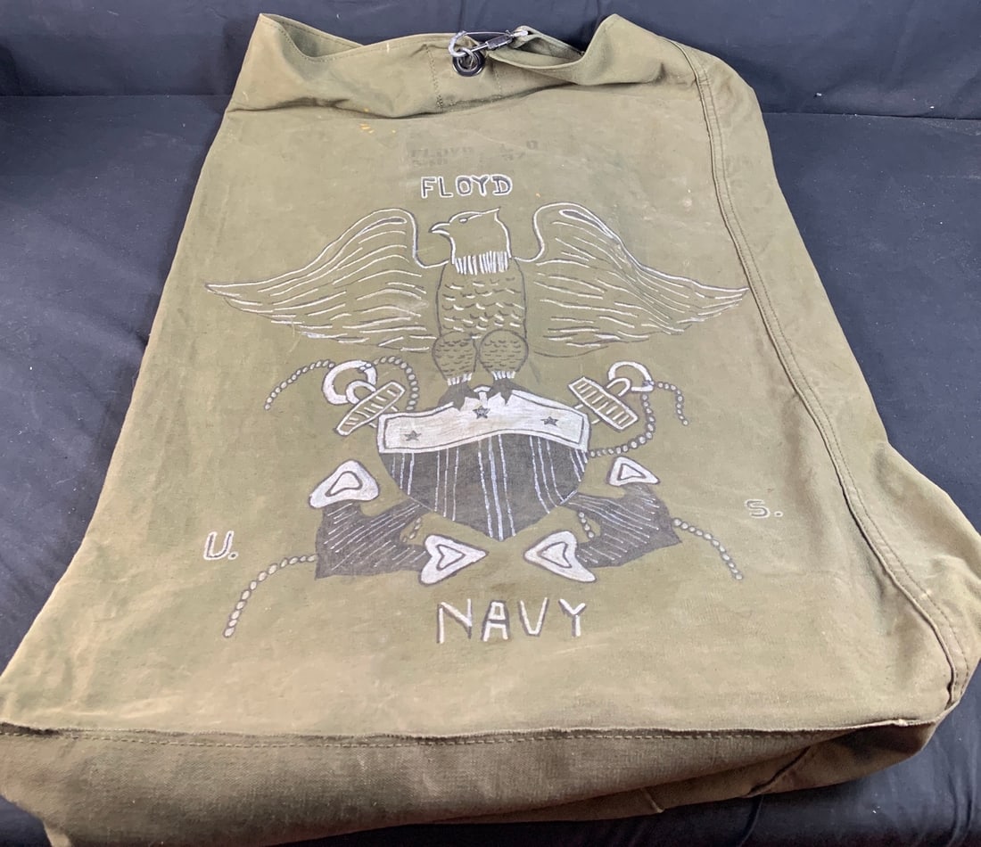 Vietnam War era US Navy Named Hand Painted Sea Bag (1 of 7)