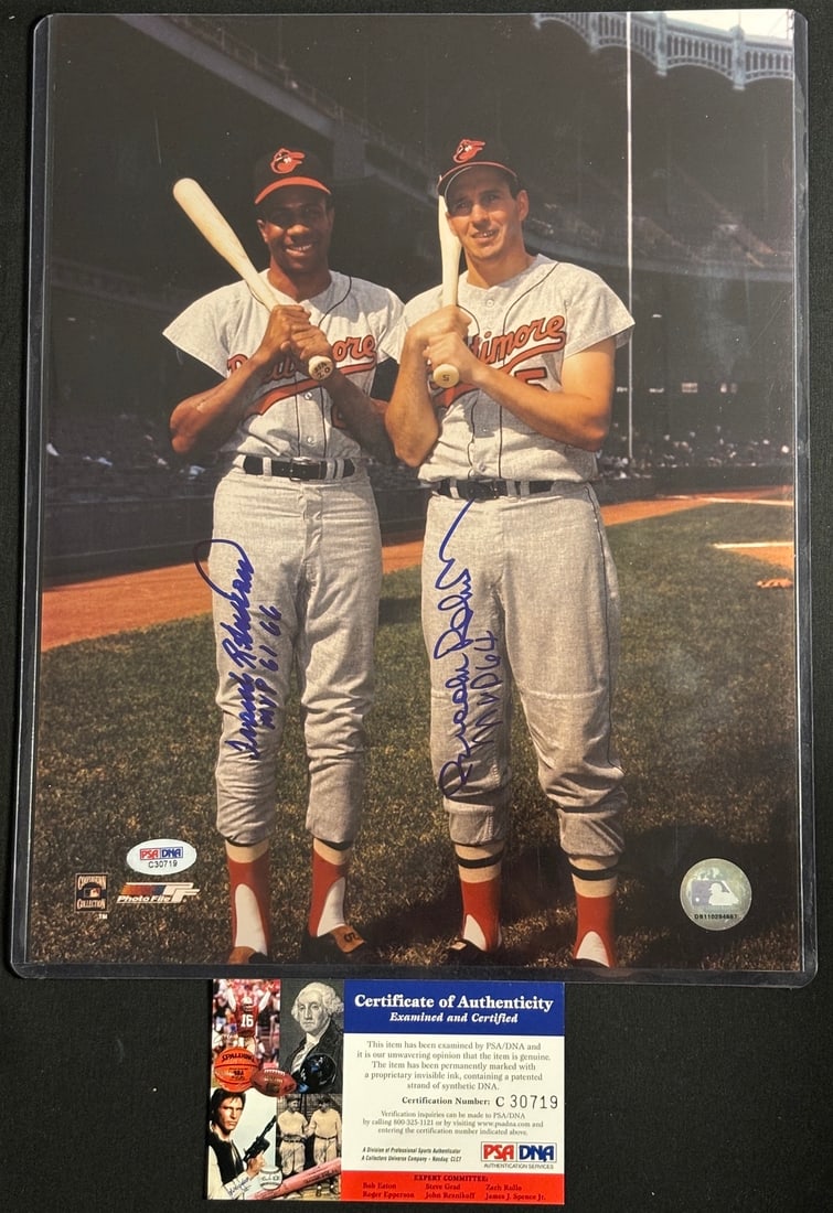 Brooks Robinson and Frank Robinson Signed 8x10 PSA (1 of 1)