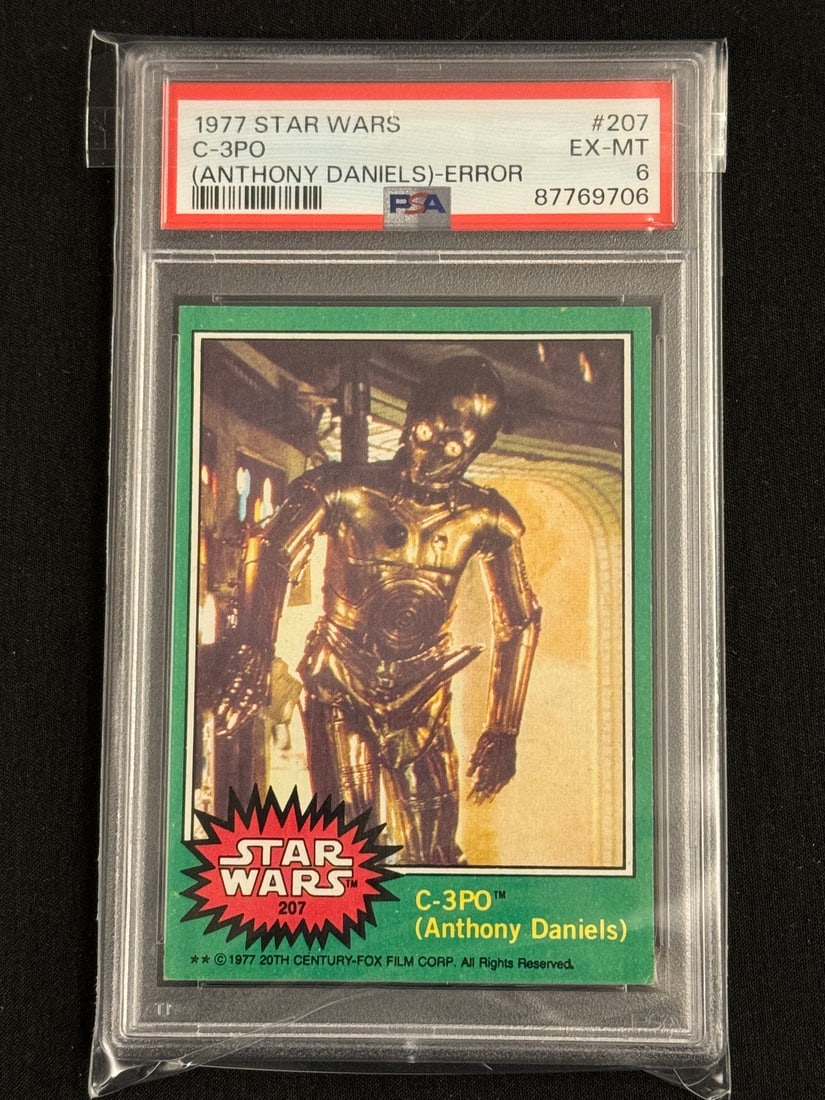 1977 Star Wars C-3PO Golden Rod Error Card PSA 6 (1 of 2)