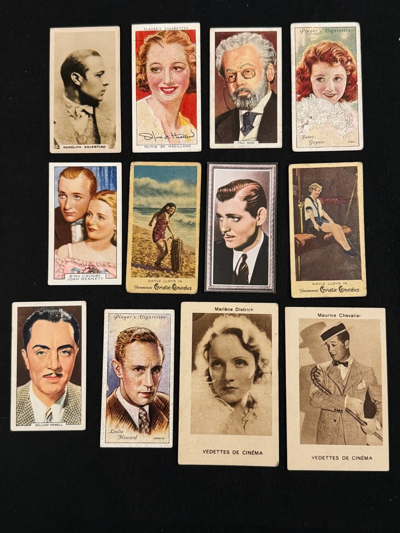 1920s - 1930's Film Star Tobacco Cards - Valentino, Gable, Crosby (1 of 2)