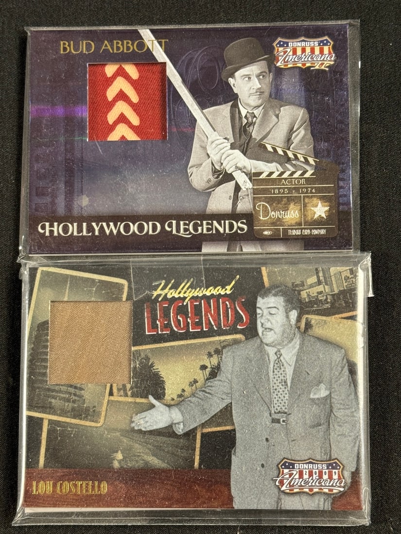Donruss Hollywood Legends Bud Abbott and Lou Costello Materials Cards (1 of 2)
