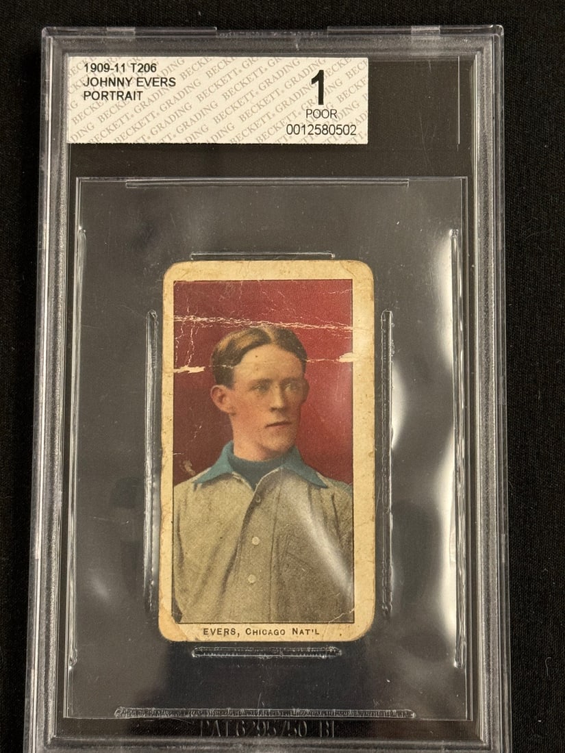 1909 E95 Philadelphia Caramel Johnny Evers Portrait - Beckett 1 HOF (1 of 2)
