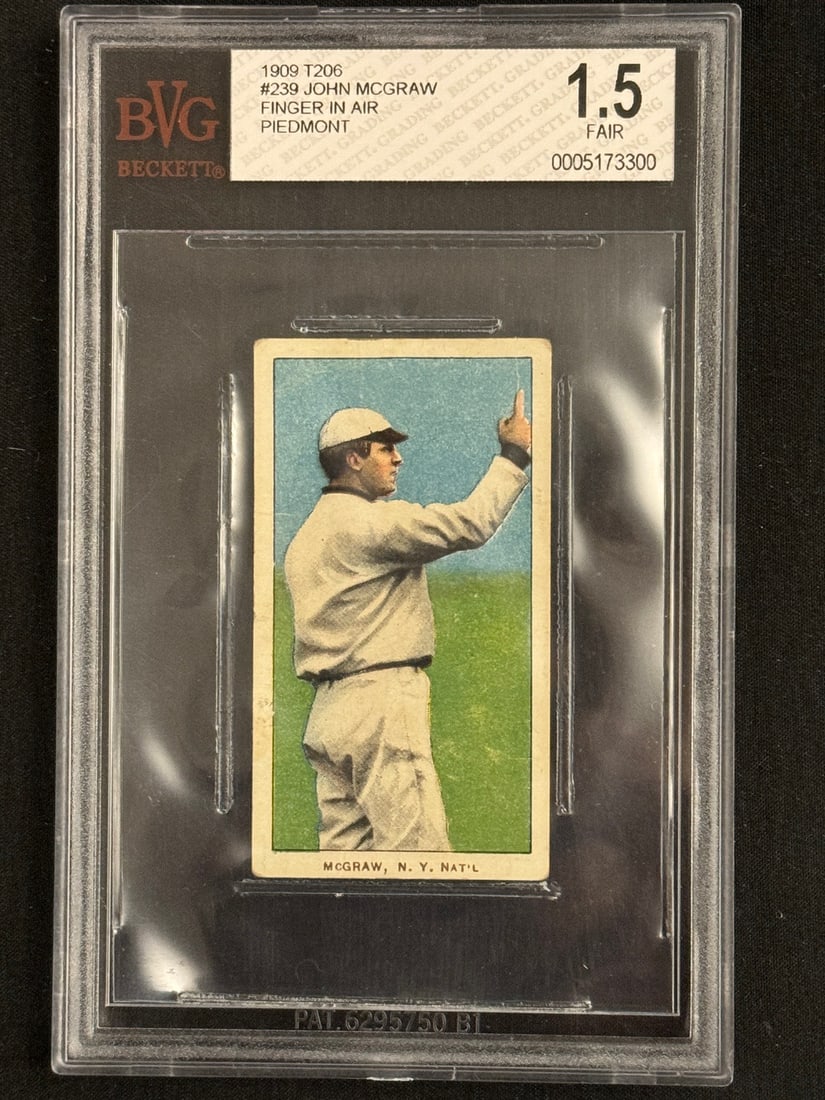 1909 T206 John McGraw Finger in the Air Beckett 1.5 HOF (1 of 2)