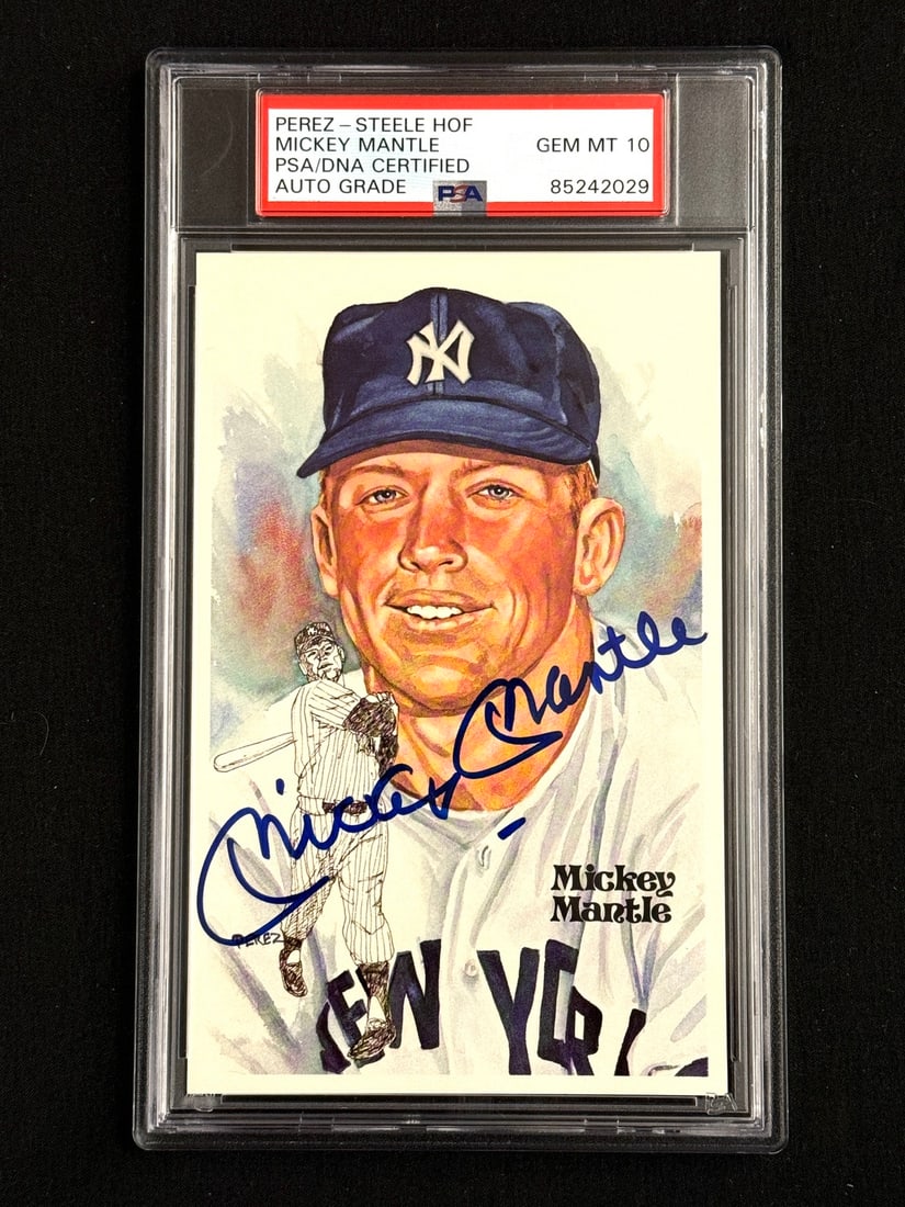 1980s Perez-Steele Mickey Mantle Signed PSA 10 (1 of 2)