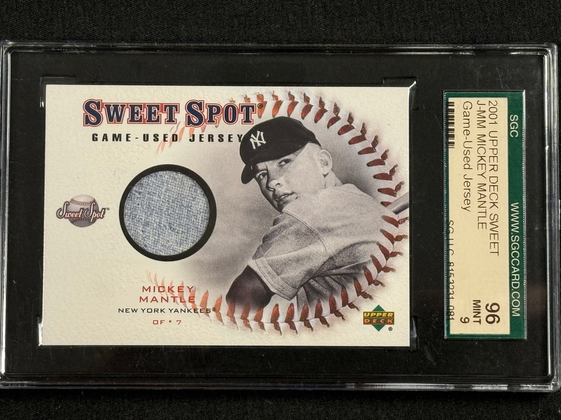 2001 Upper Deck Sweet Spot Mickey Mantle GU Jersy SGC 9 (1 of 2)