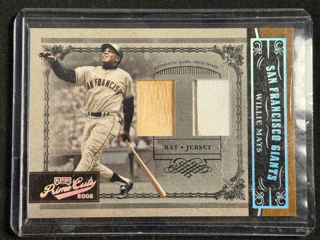 2005 Donruss Prime Cuts Willie Mays Bat / Jersey Card 37 / 50 (1 of 2)