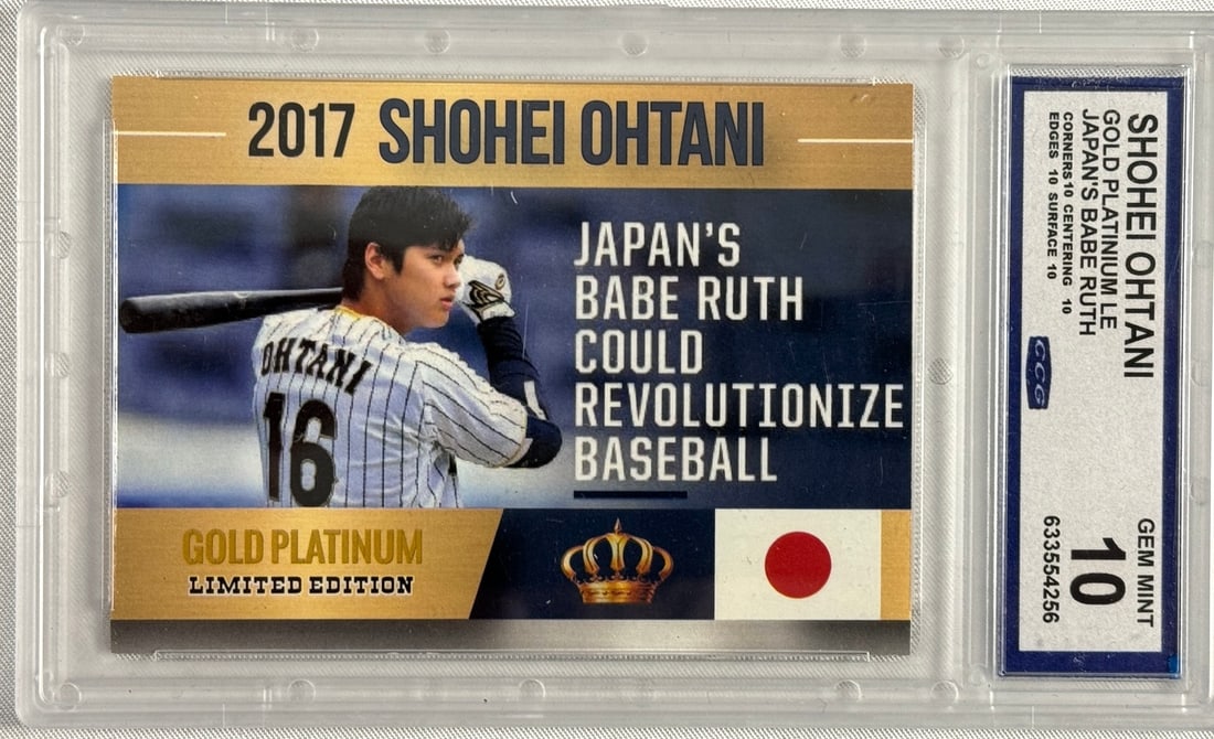 2017 Shohei Ohtani Gold Platinum LE Japan's Babe Ruth CCG 10: As shown