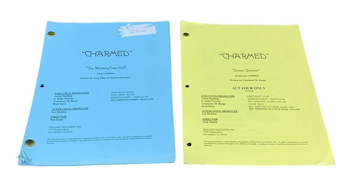 Production used Scripts for Charmed Tv Show. Lot of 2 scripts. (1 of 3)
