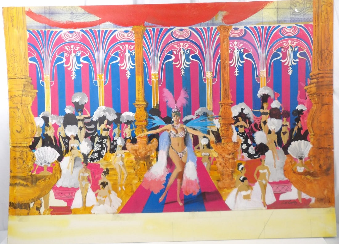 Original 1963 Cleopatra Watercolor Film Scene Storyboard - Artist signed (1 of 6)