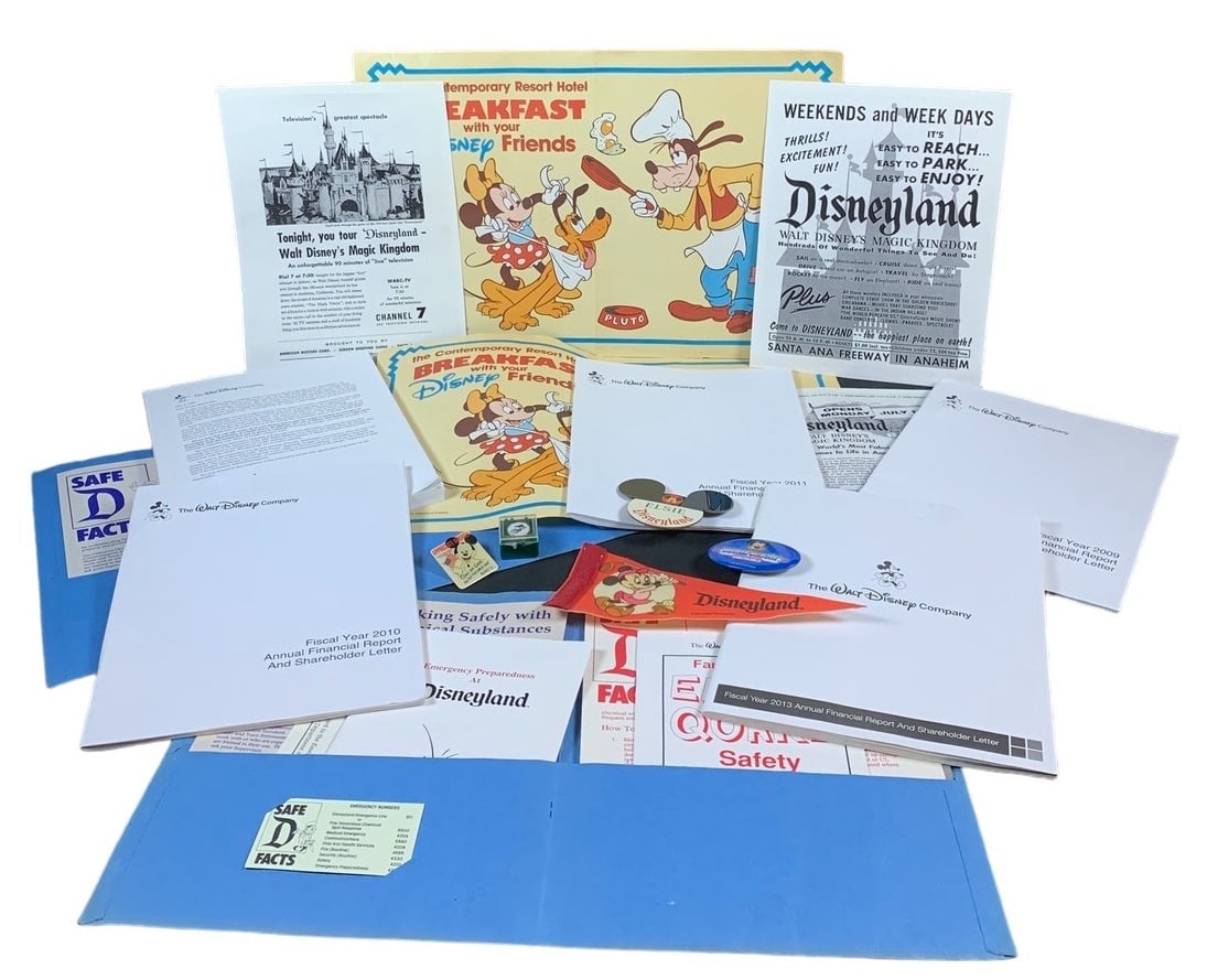 Original Lot of Disneyland Employee Safety and Shareholder paperwork.: From the estate of a long-time disney employee
