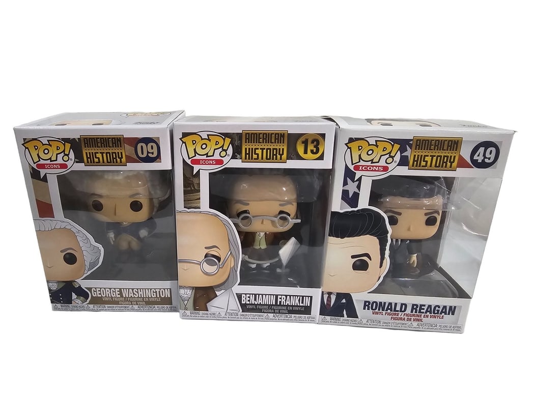 Funko Pop Lot History Washington 09 Franklin 13 Reagan 49 (1 of 1)