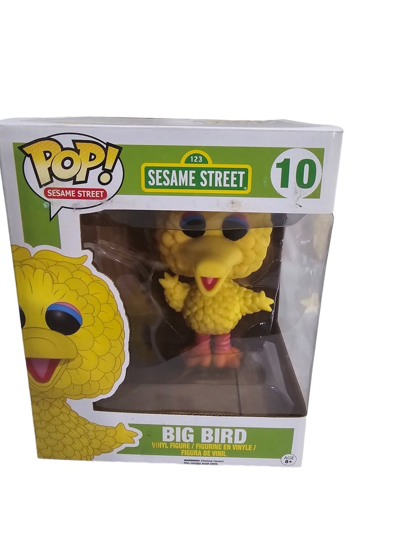 Funko Pop LARGE RARE Big Bird 10: These Funko Pops come from a traveling Toy Shop. Prior owner stopped running shop in 2020. These have been sitting in seperated cardboard boxes. Most ALL are in good to great shape. Please see photos 