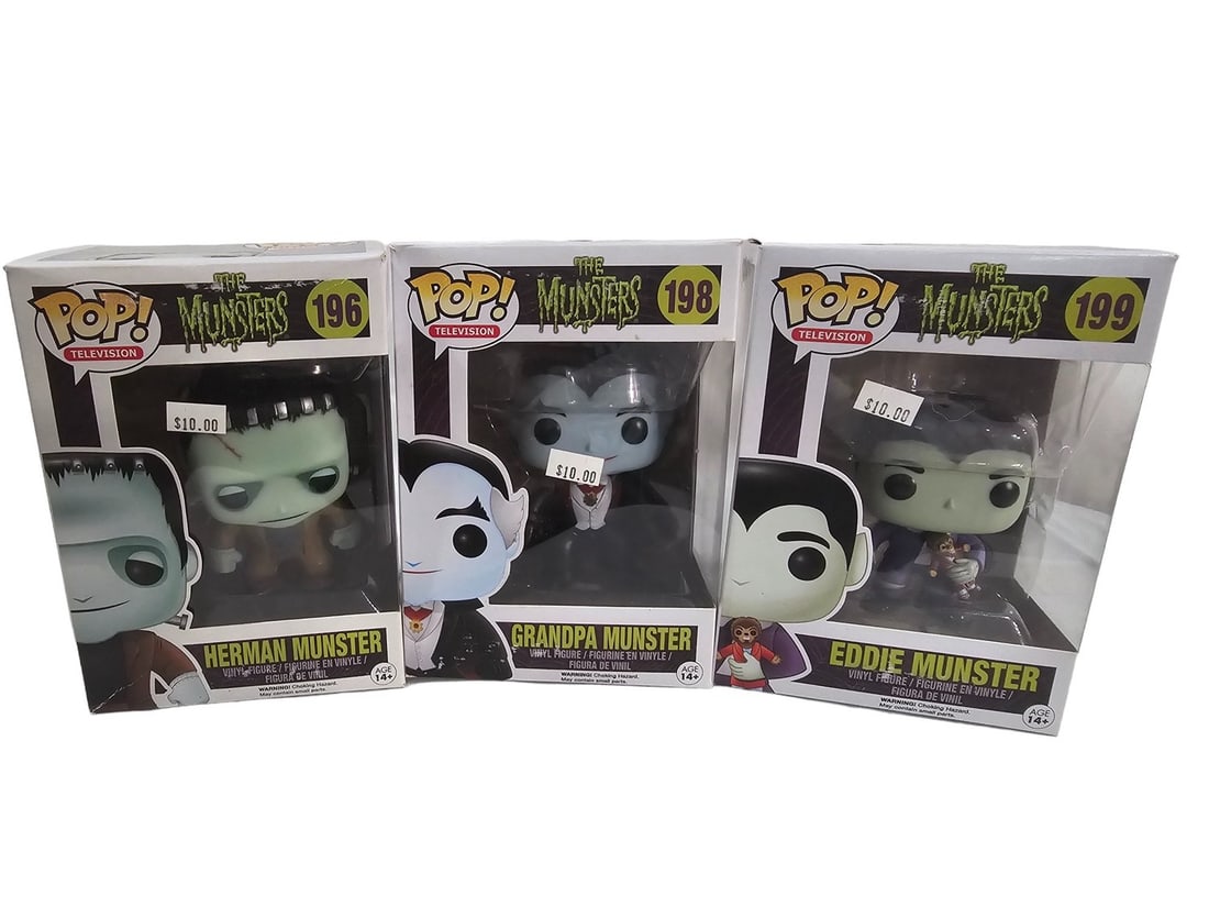 Funko Pop Lot Munsters Herman 196 Grandpa 198 Eddie 199 (1 of 1)