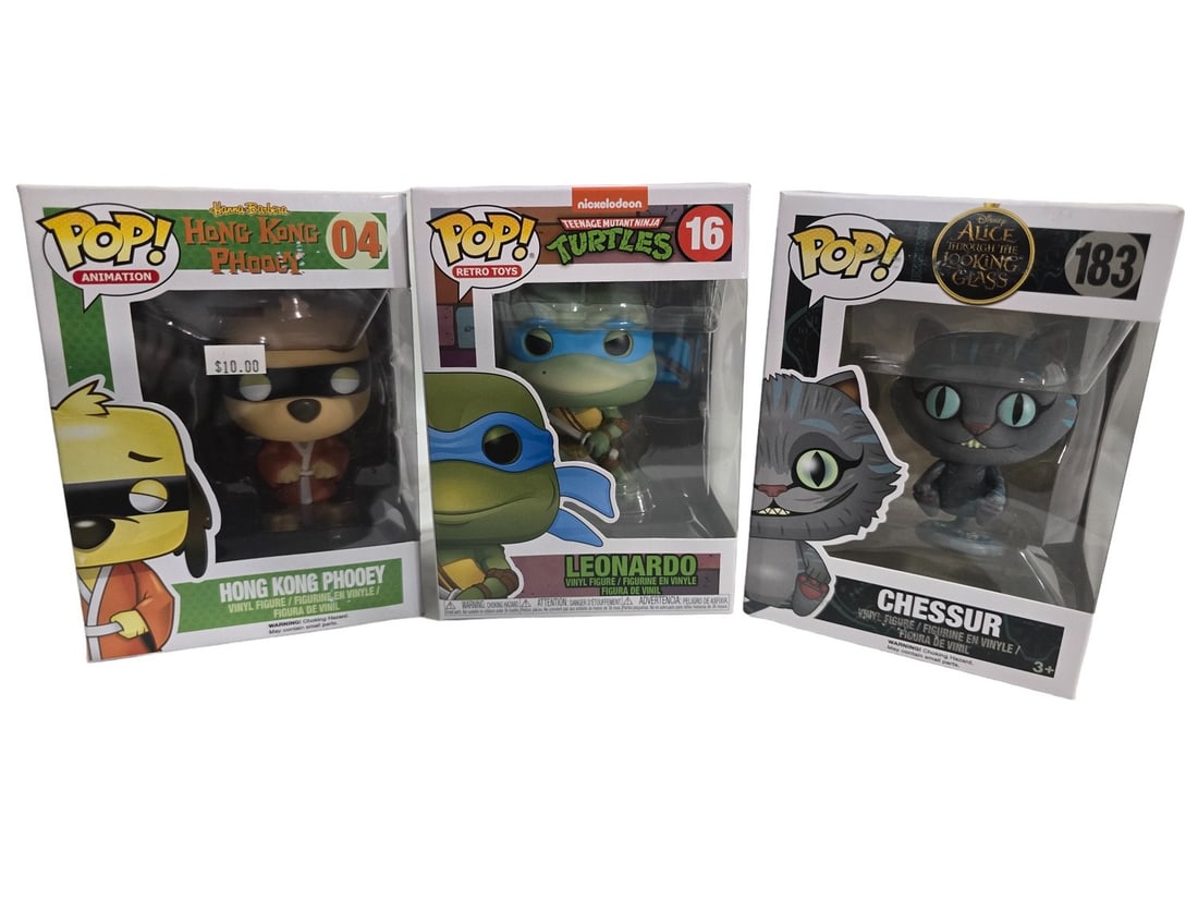 Funko Pop Lot Hong Kong Phooey 04 TMNT Leonardo 16 Alice in Wonderland Chessur 183 (1 of 1)