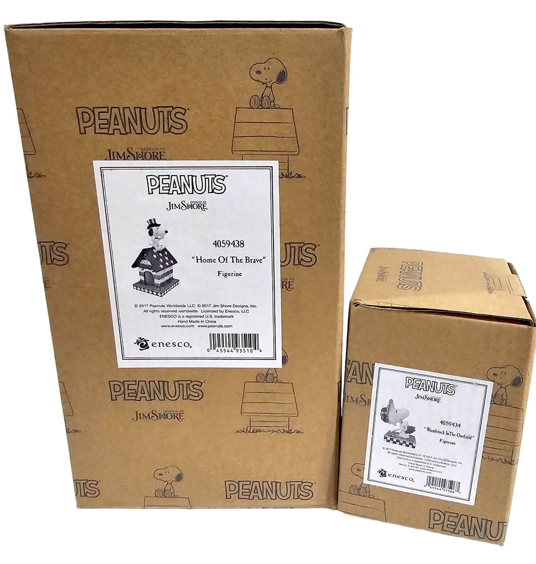 Snoopy Enesco Peanuts by Jim Shore Home of the Brave & Woodstock in the Outfield (1 of 1)