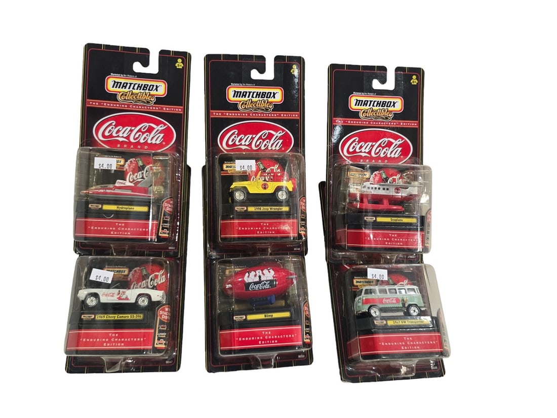 Rare Coca Cola Matchbox Enduring Characters MIB Set 6 Vehicles Complete set (1 of 1)